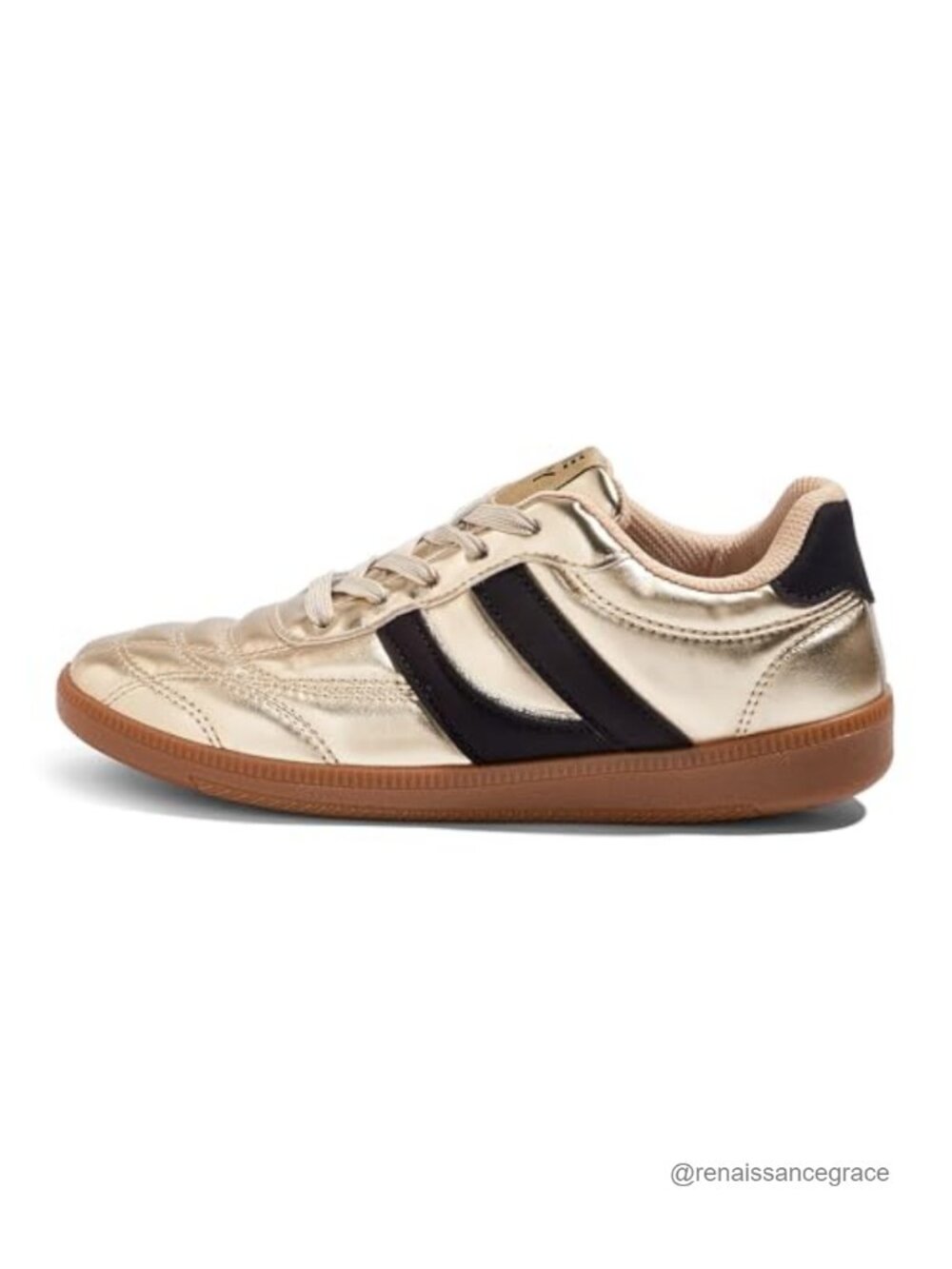 Women's Retro Vegan Leather Sneakers, 70s Chunky Sole Lace-Up Fashion Sneakers